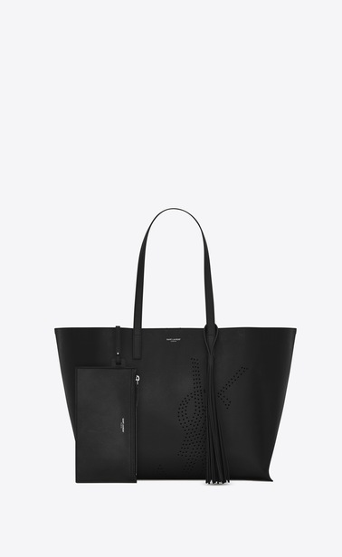 shopping bag saint laurent E/W in perforated vintage leather